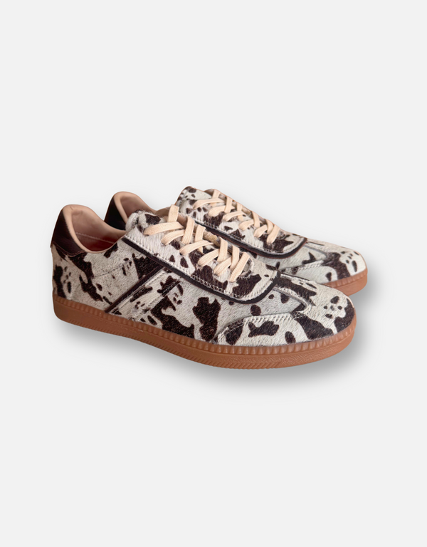 Coco Cow - Tenis en cuero con print de vaca