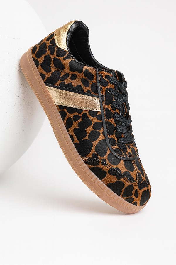 Coco Sabana - tenis en cuero animal print